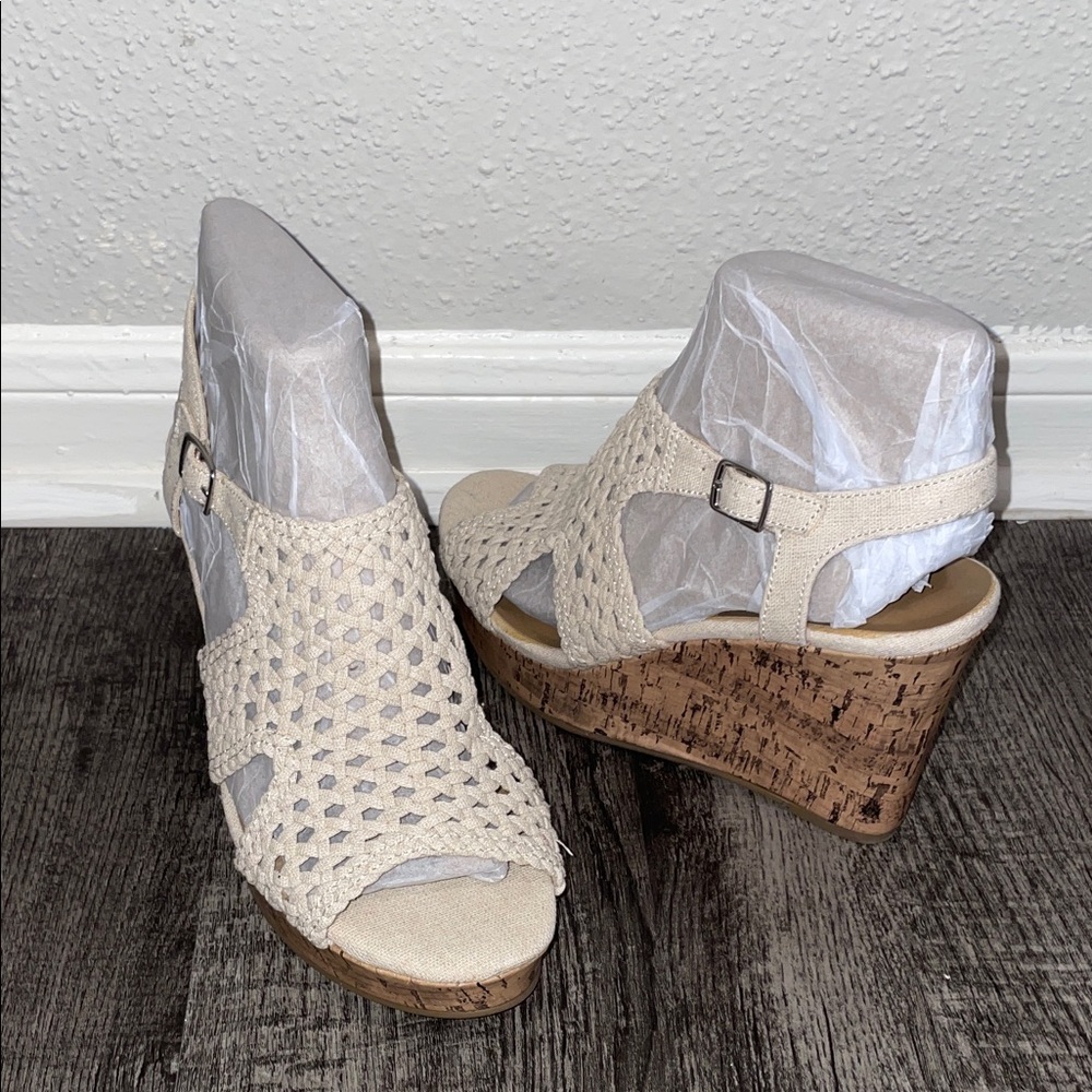 Sonoma Beige Woven Wedge Sandals